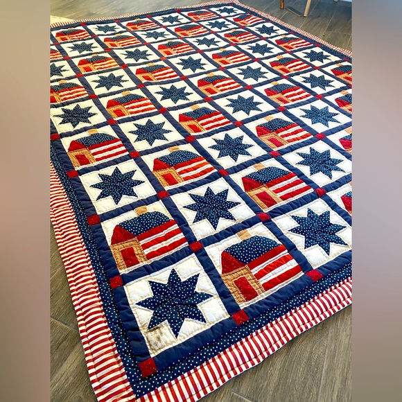 Americana Stars & Stripes Handmade 74”/84” Quilt 🇺🇸 Wall Hanging! - Picture 1 of 8